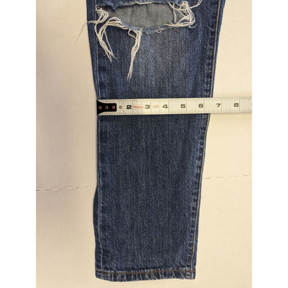 Levi’s 501 T Button Fly Jeans Women Size 26x28 Distressed Destroyed Blue - Picture 8 of 13
